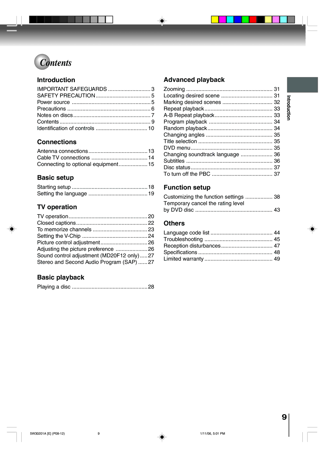 Toshiba MD20F12, MD14F12 owner manual Contents 