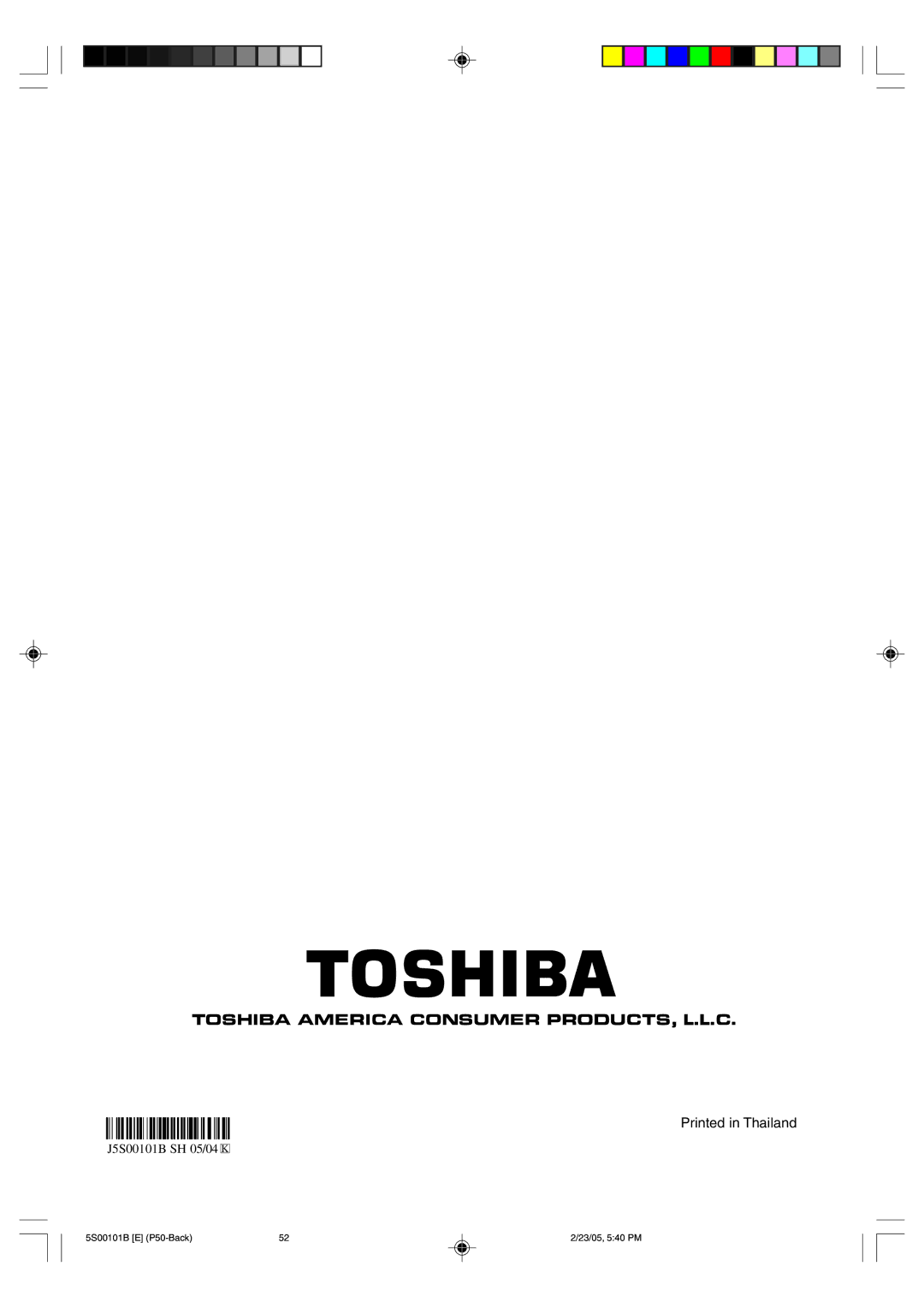 Toshiba MD14F51 owner manual J5S00101B SH 05/04 K 
