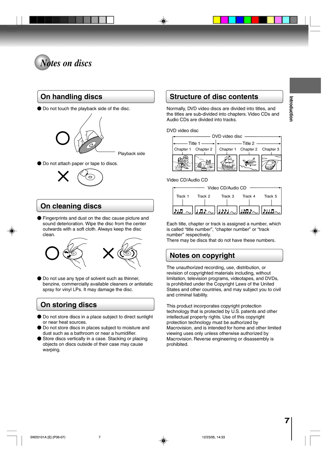 Toshiba MD20F52, MD14F52 owner manual On handling discs, On cleaning discs, Structure of disc contents, On storing discs 