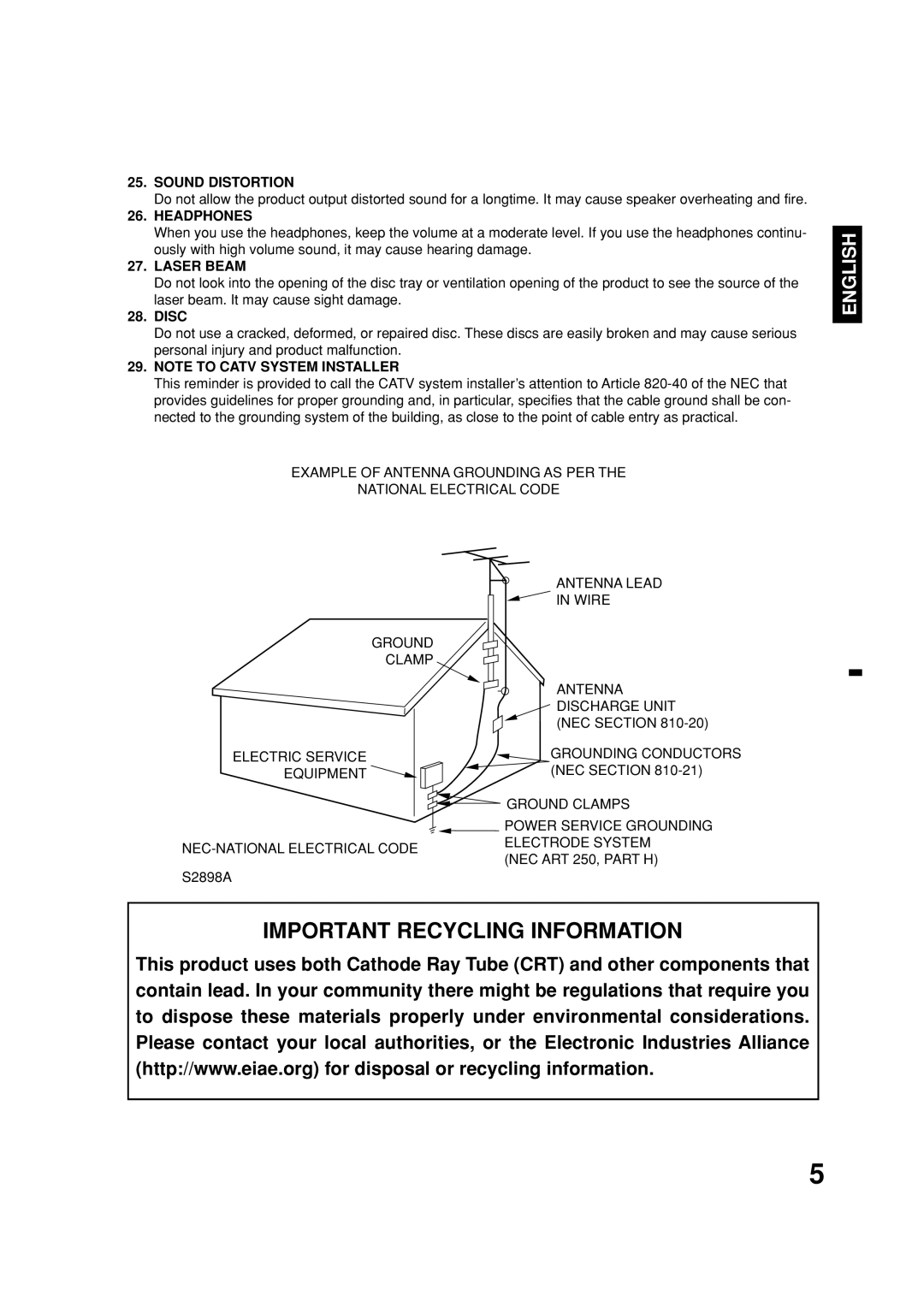 Toshiba MD20FN1C/R owner manual Sound Distortion, Headphones, Laser Beam, Disc 