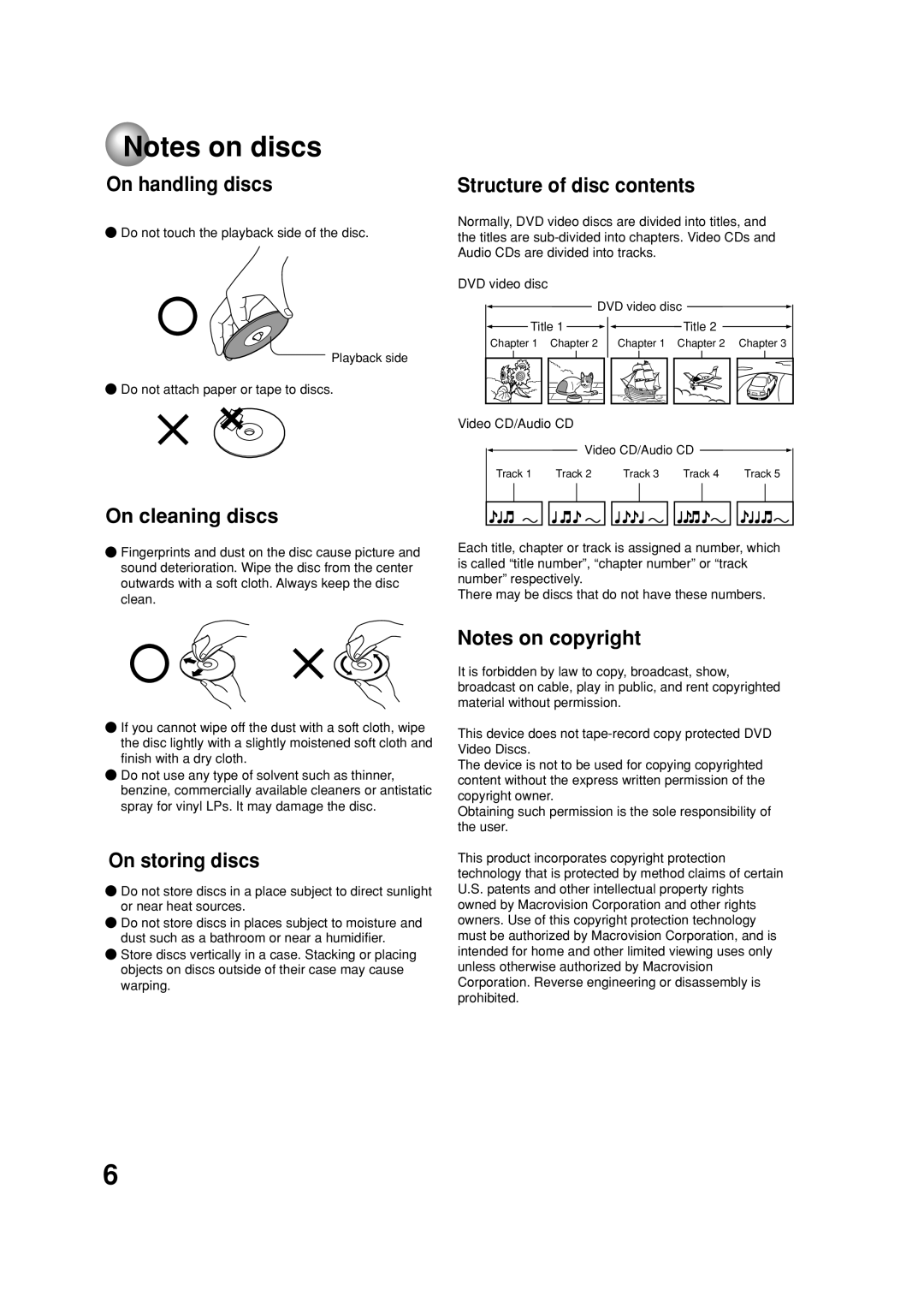 Toshiba MD20FN1C/R owner manual On handling discs 