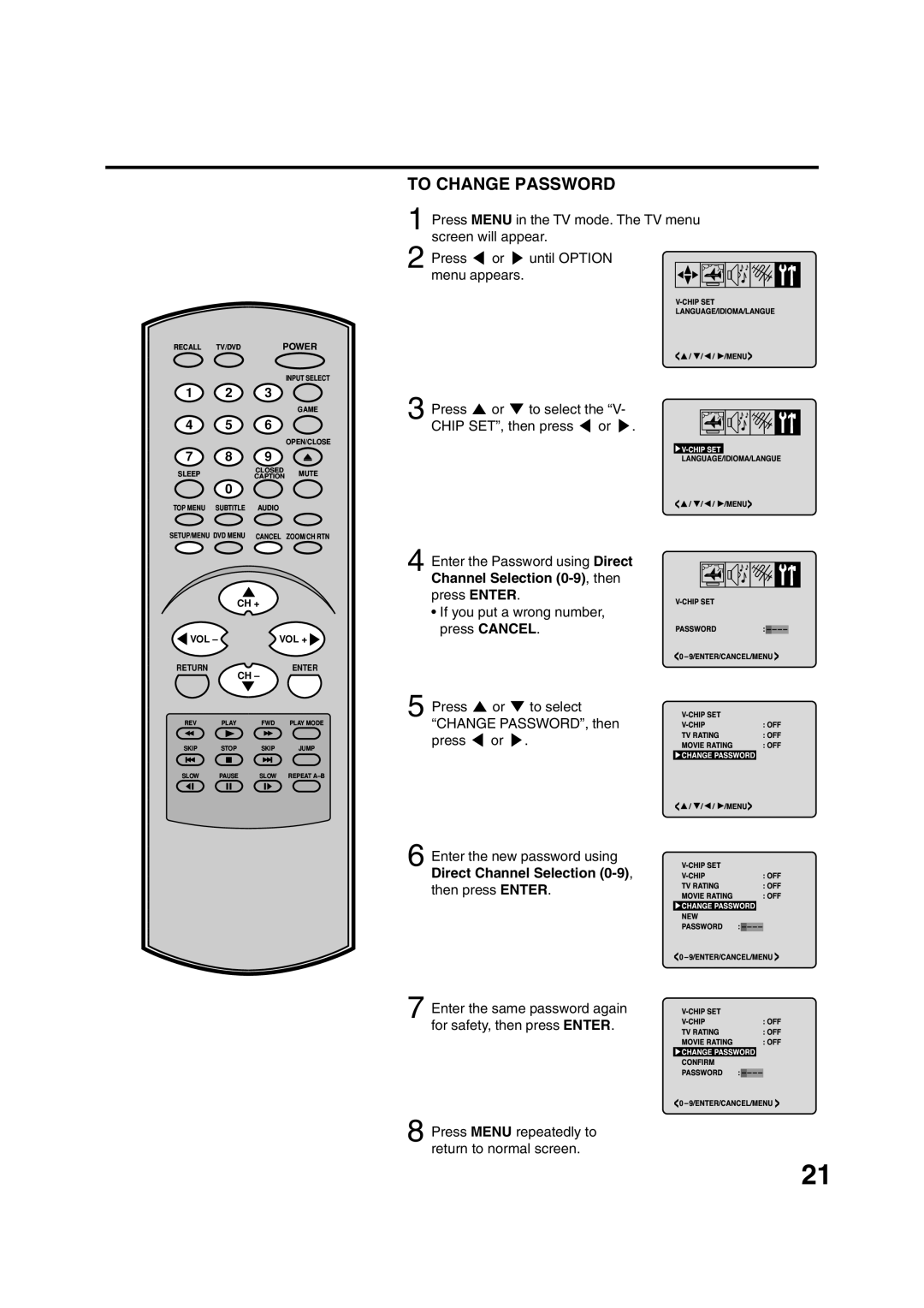 Toshiba MD20FN1/R owner manual Channel Selection 0-9, then, Direct Channel Selection 