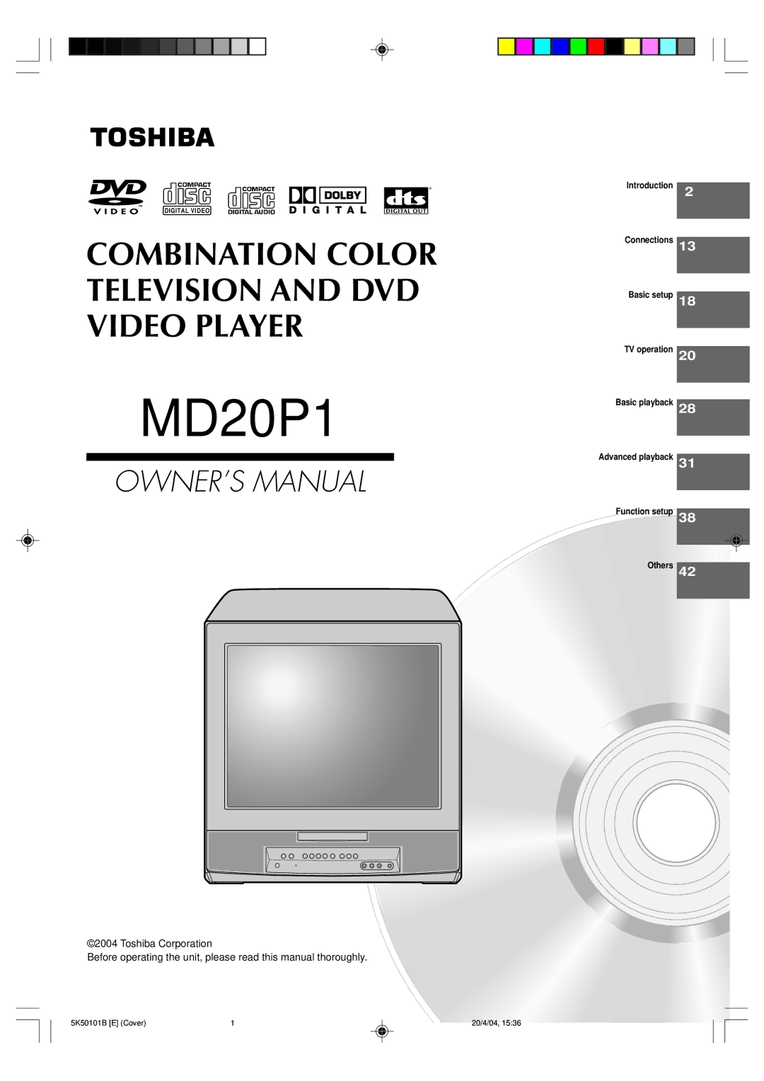 Toshiba MD20P1 owner manual 