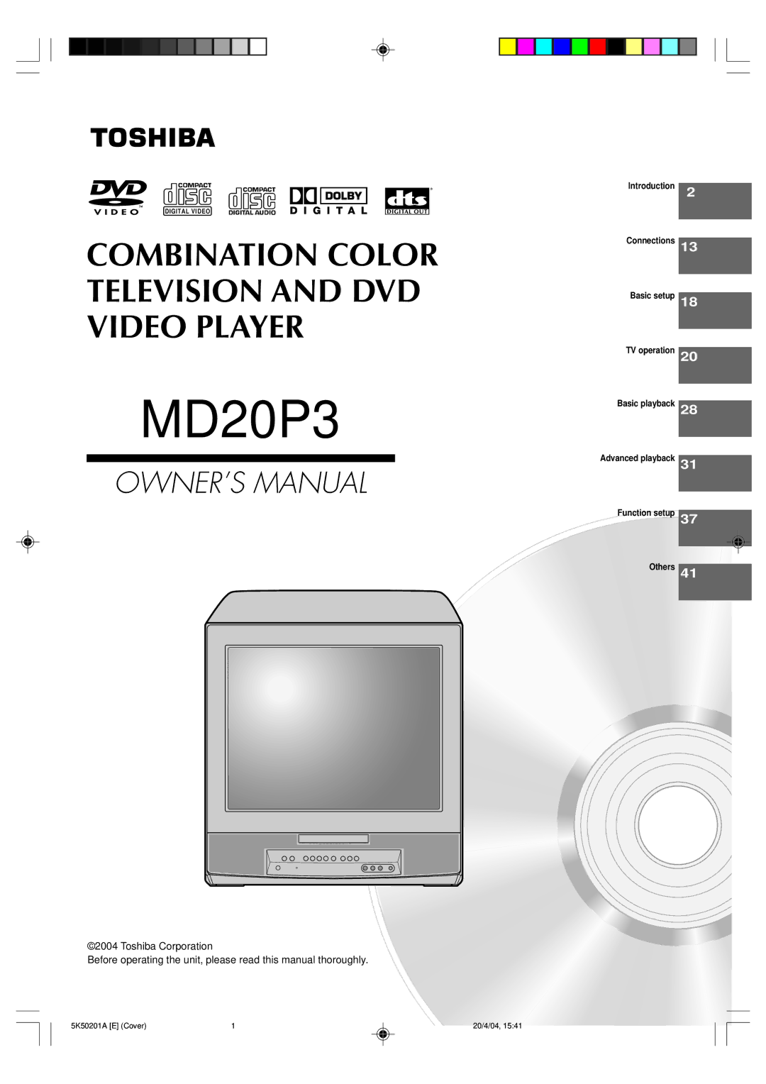 Toshiba MD20P3 owner manual 