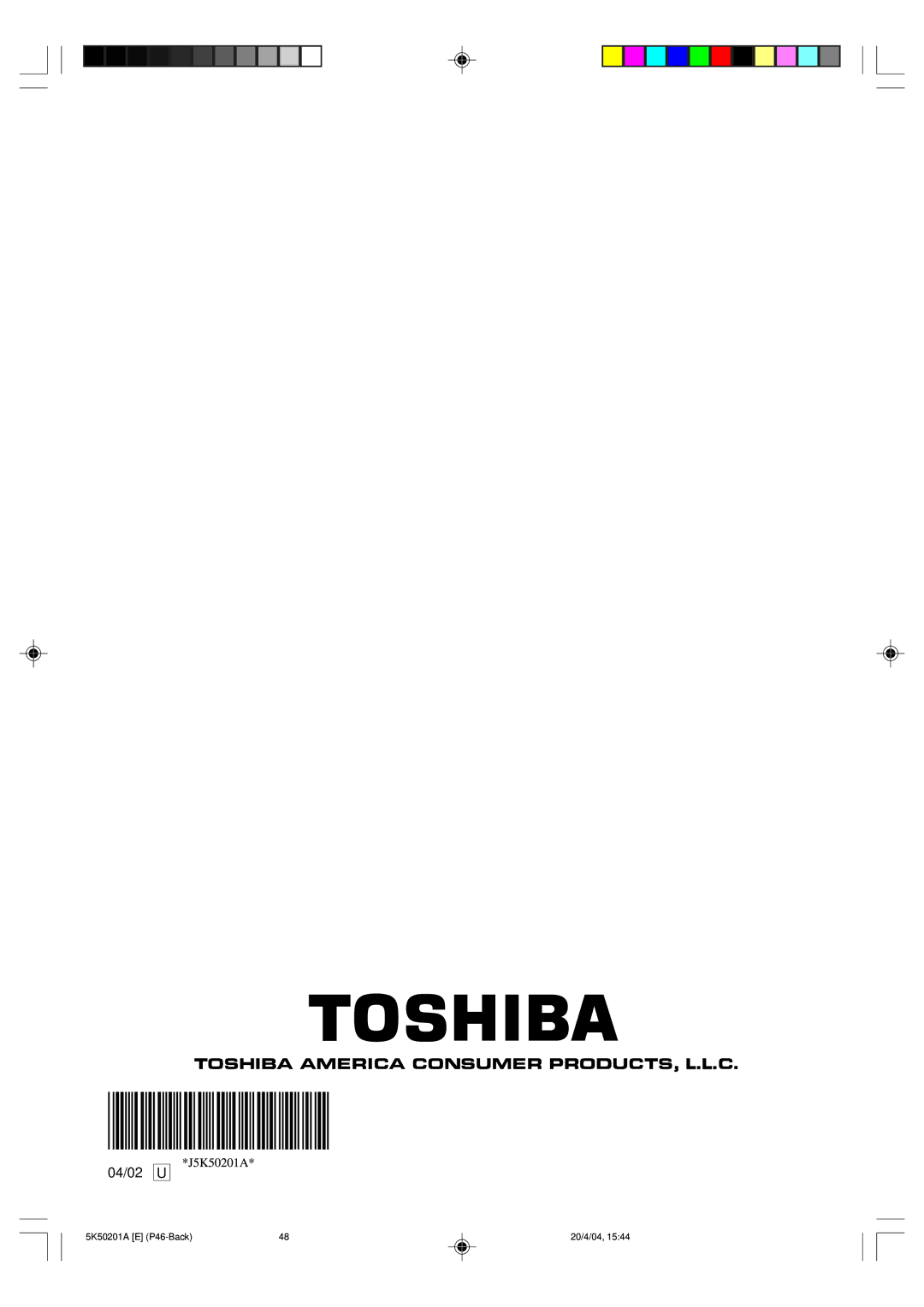 Toshiba MD20P3 owner manual 04/02 U 