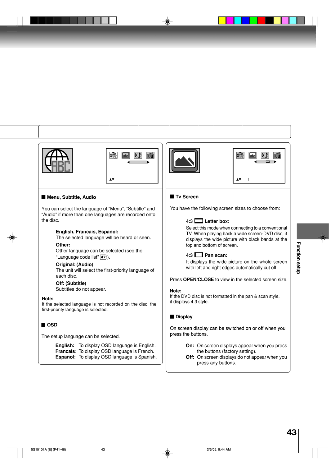 Toshiba MD20F51, MD24F51 owner manual Osd 