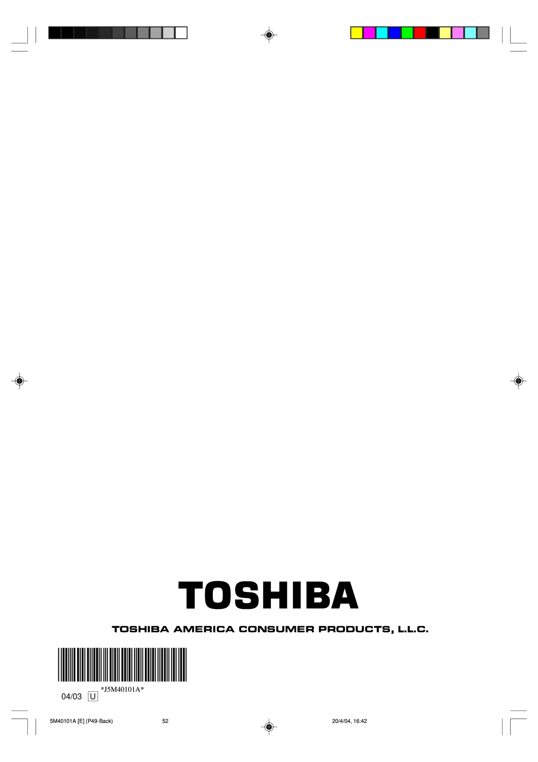 Toshiba MD24FP1 owner manual 04/03 U 