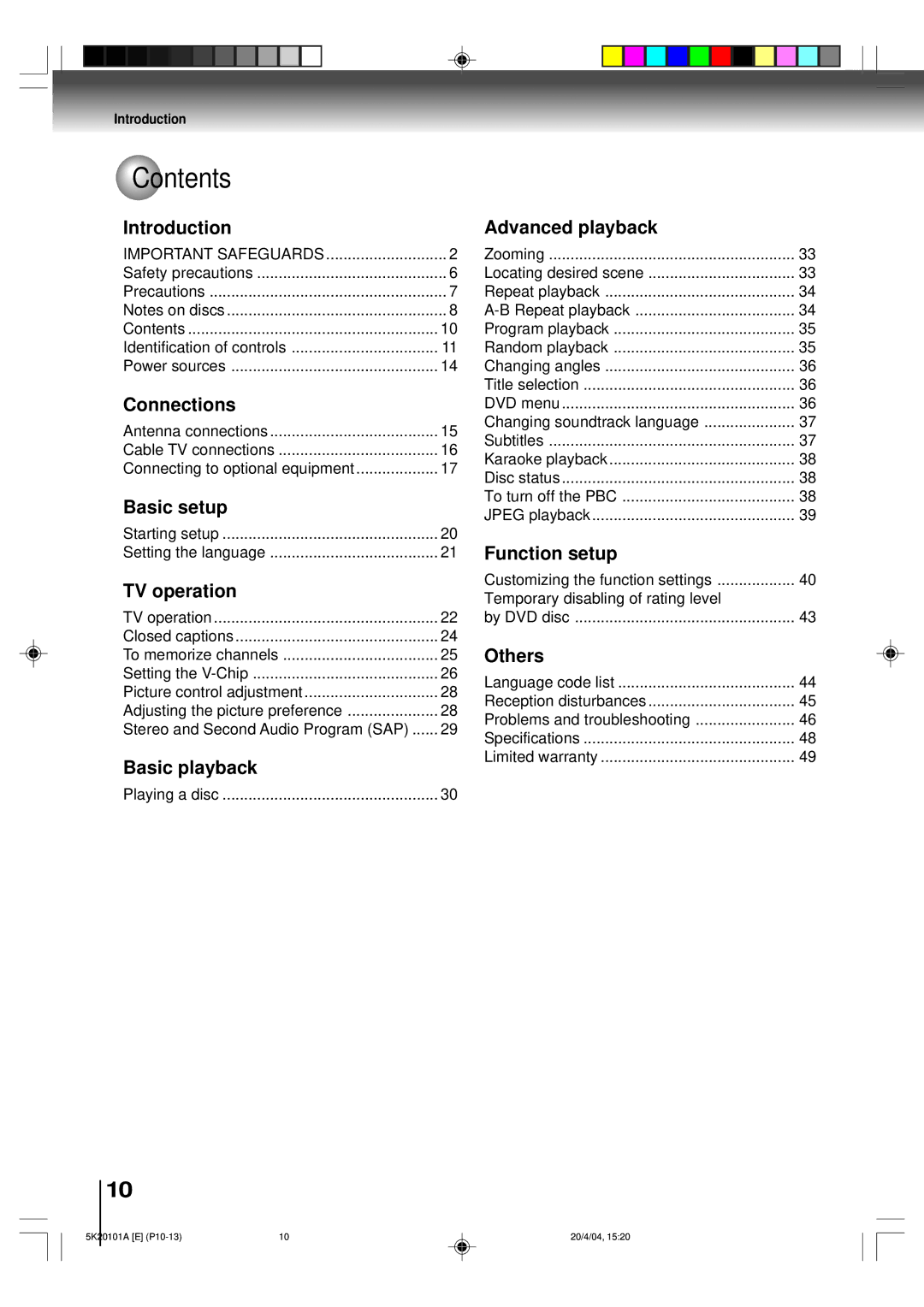 Toshiba MD9DP1 owner manual Contents 