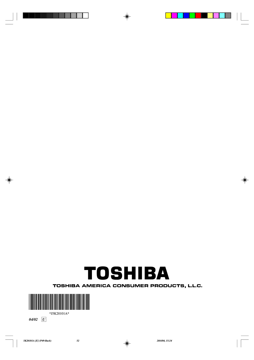 Toshiba MD9DP1 owner manual 04/02 U 