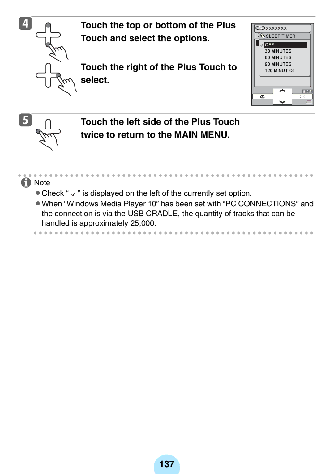 Toshiba MEG-F20, MEG-F40, MEGF20K, MEGF10S, MEGF10K, MEG-F60 owner manual Touch and select the options, 137 