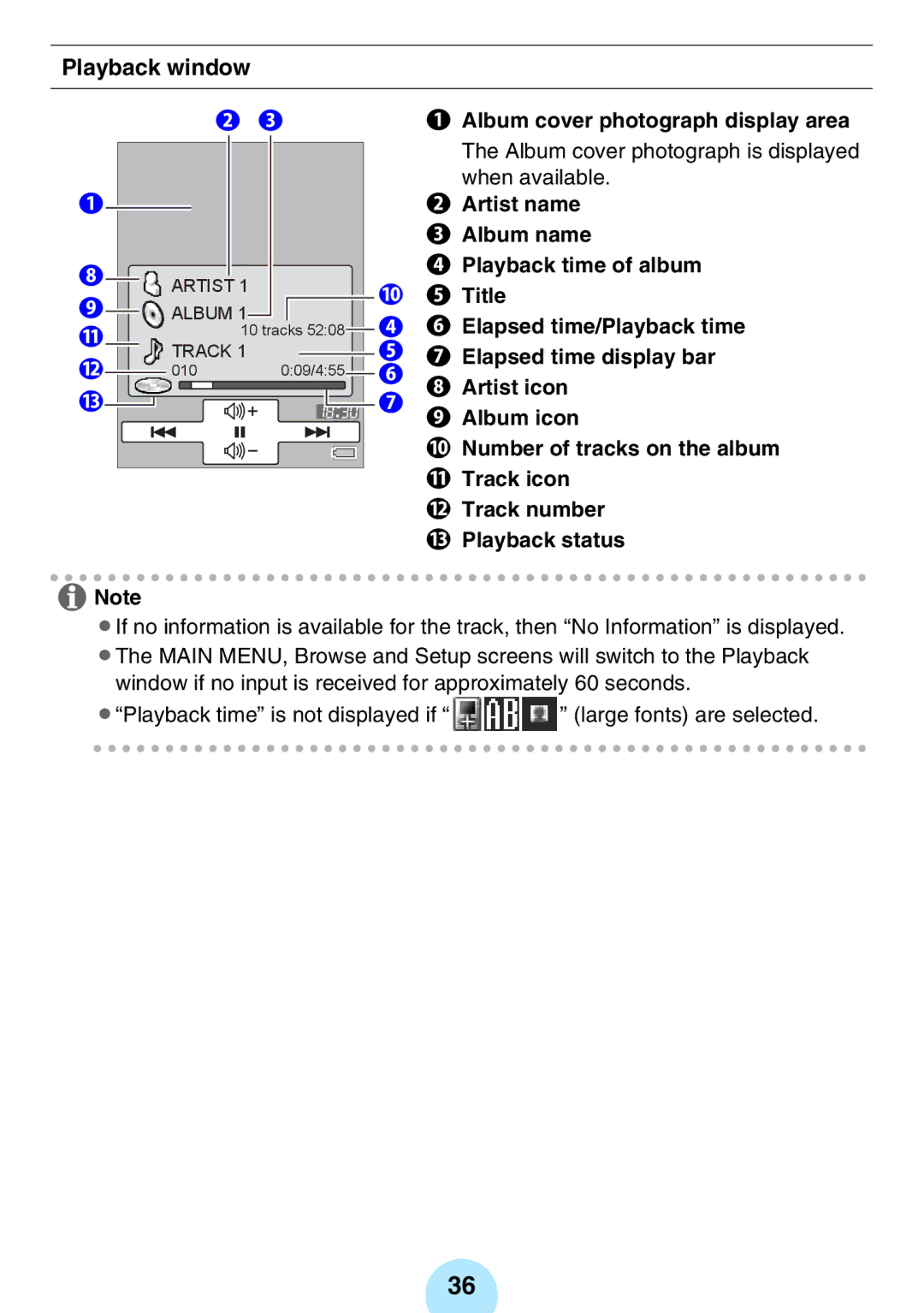 Toshiba MEG-F40, MEGF20K, MEGF10S, MEG-F20, MEGF10K, MEG-F60 owner manual Playback window 