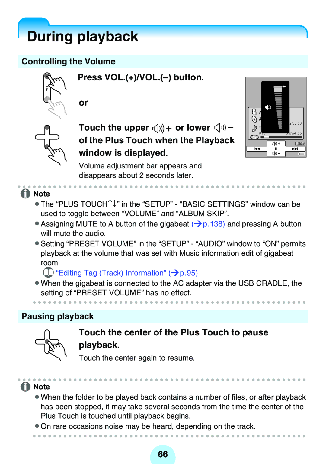 Toshiba MEGF10S, MEG-F40, MEGF20K, MEG-F20, MEGF10K, MEG-F60 owner manual During playback, # Editing Tag Track Information p.95 