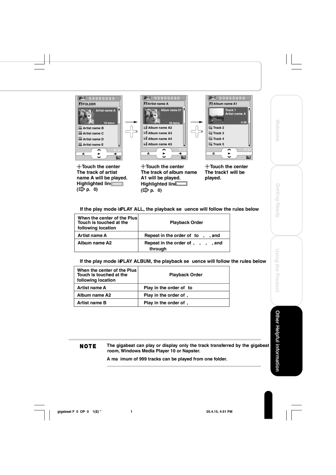 Toshiba MEGF60 owner manual Using the Product Other Helpful information 