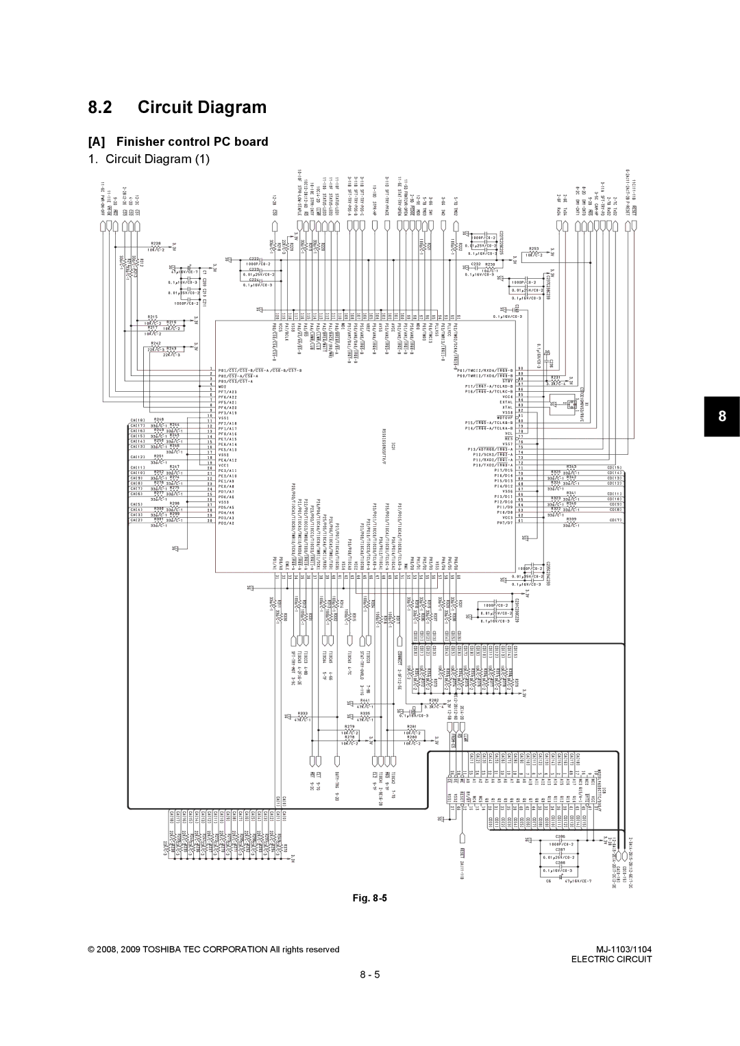 Toshiba MJ-1103, MJ-1104 service manual Finisher control PC board 1. Circuit Diagram 