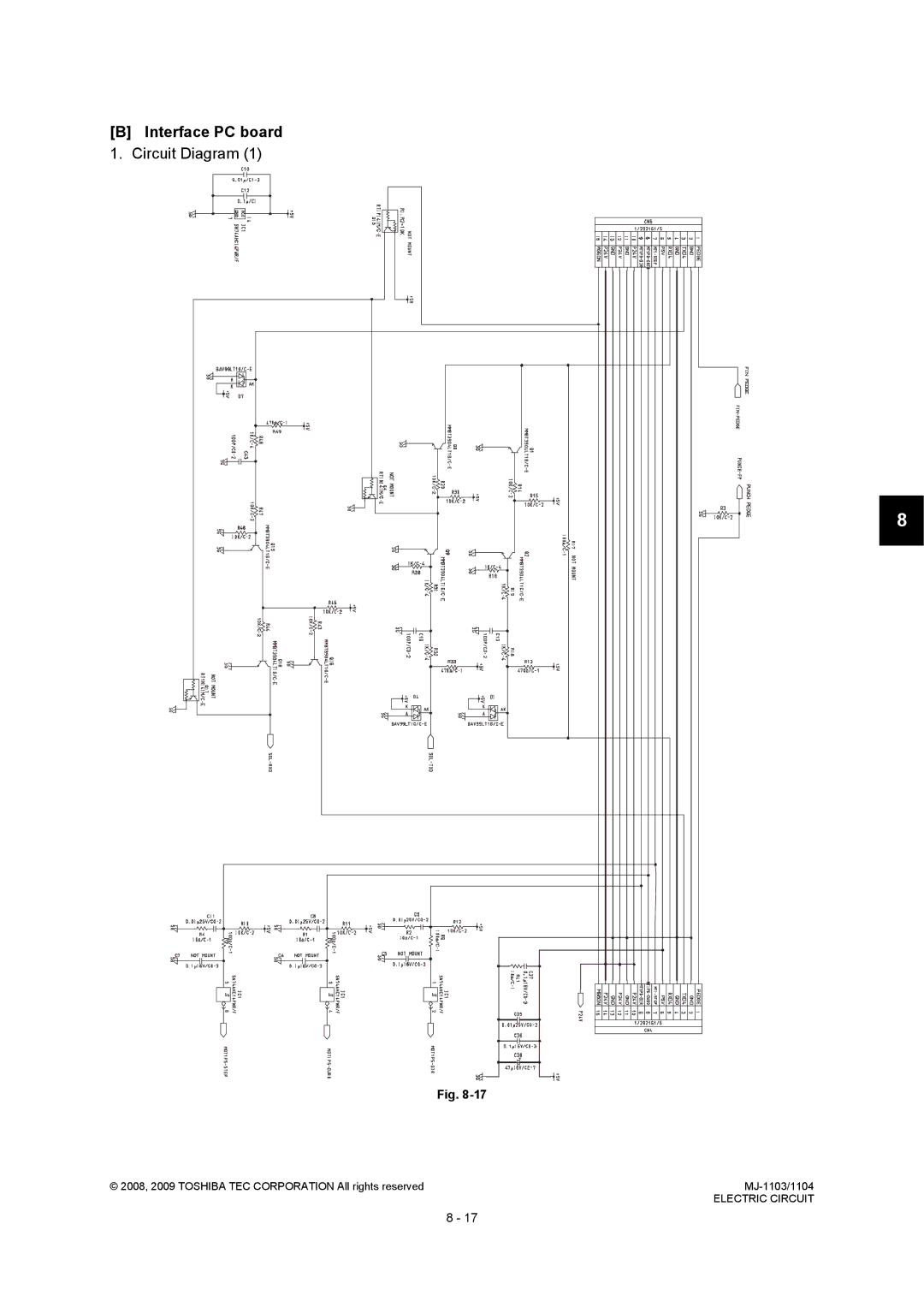 Toshiba MJ-1103, MJ-1104 service manual Interface PC board 1. Circuit Diagram 