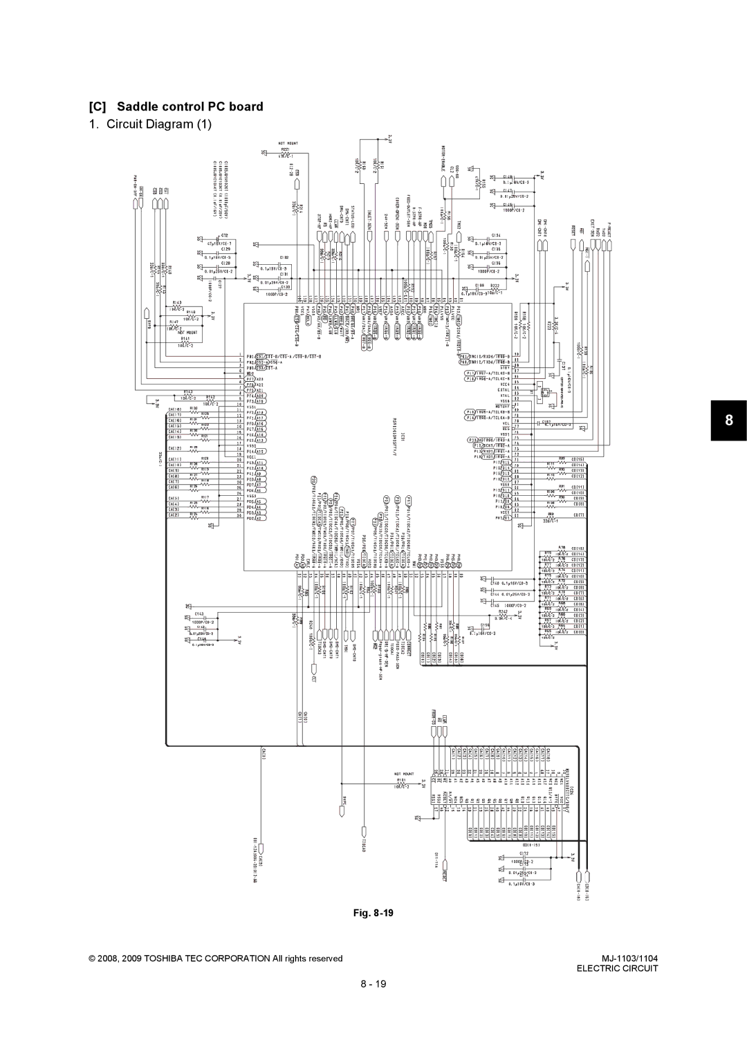 Toshiba MJ-1103, MJ-1104 service manual Saddle control PC board 1. Circuit Diagram 