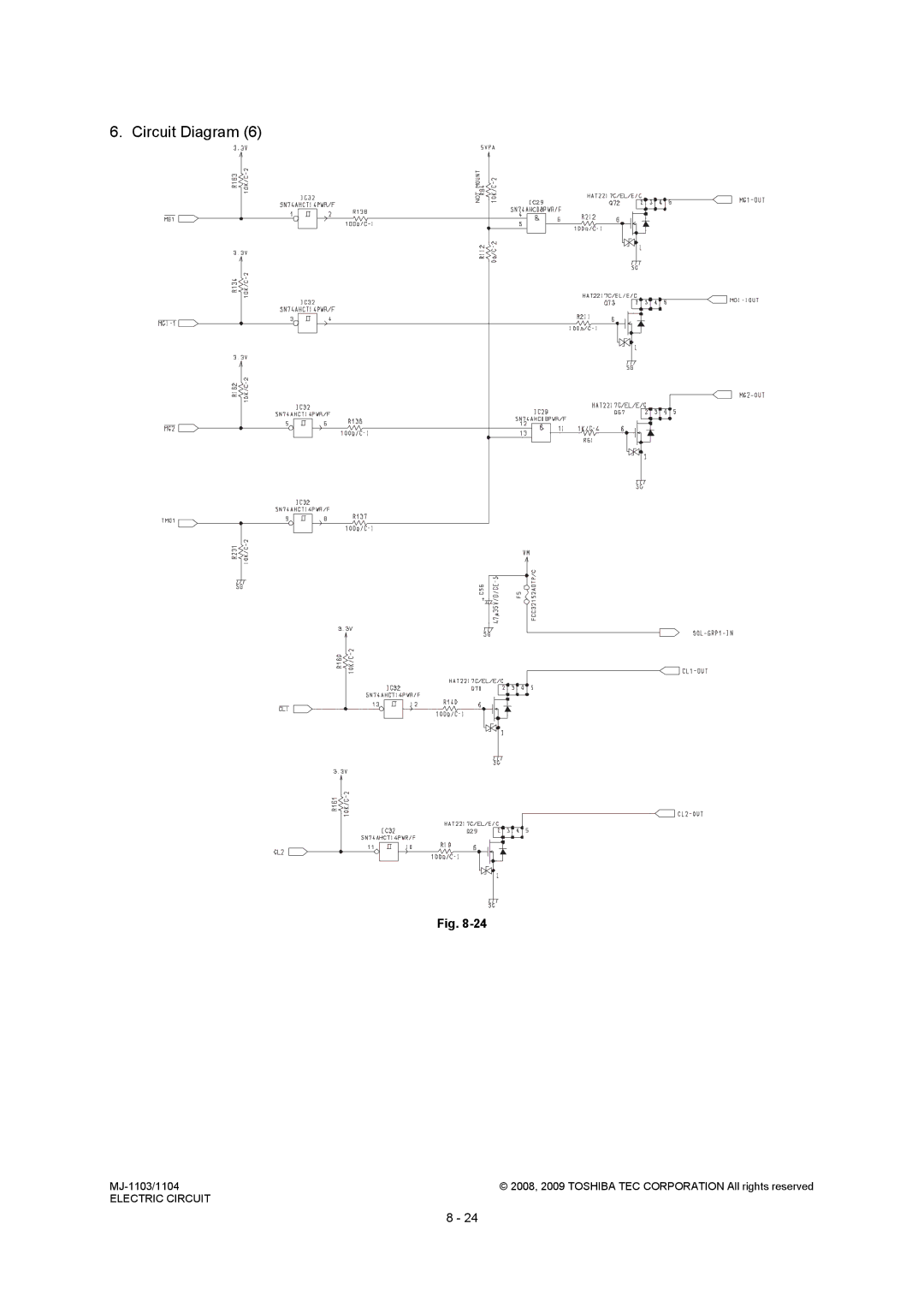 Toshiba MJ-1104, MJ-1103 service manual 2008, 2009 Toshiba TEC Corporation All rights reserved 