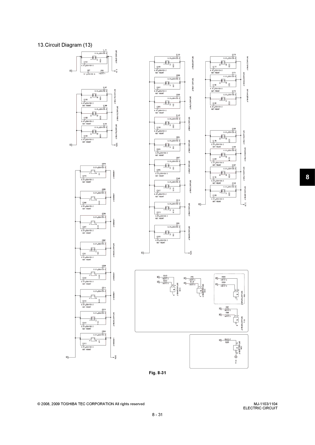 Toshiba MJ-1103, MJ-1104 service manual Electric Circuit 