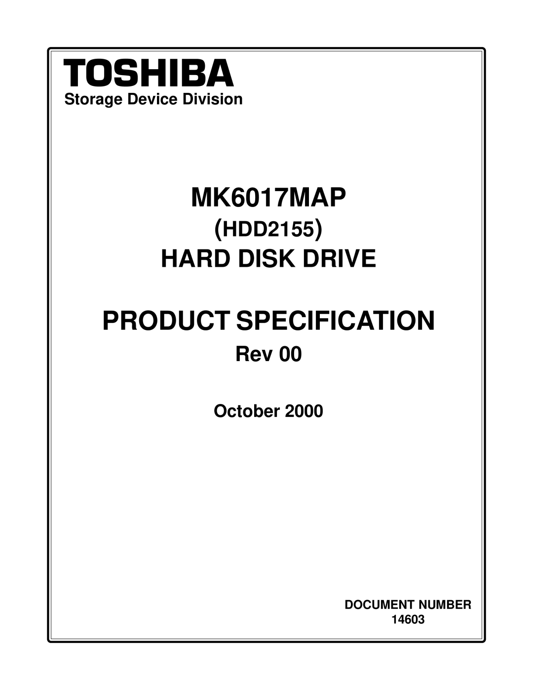 Toshiba MK6017MAP manual Toshiba 