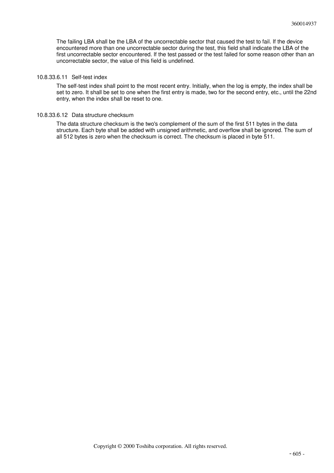 Toshiba MK6017MAP manual Self-test index 