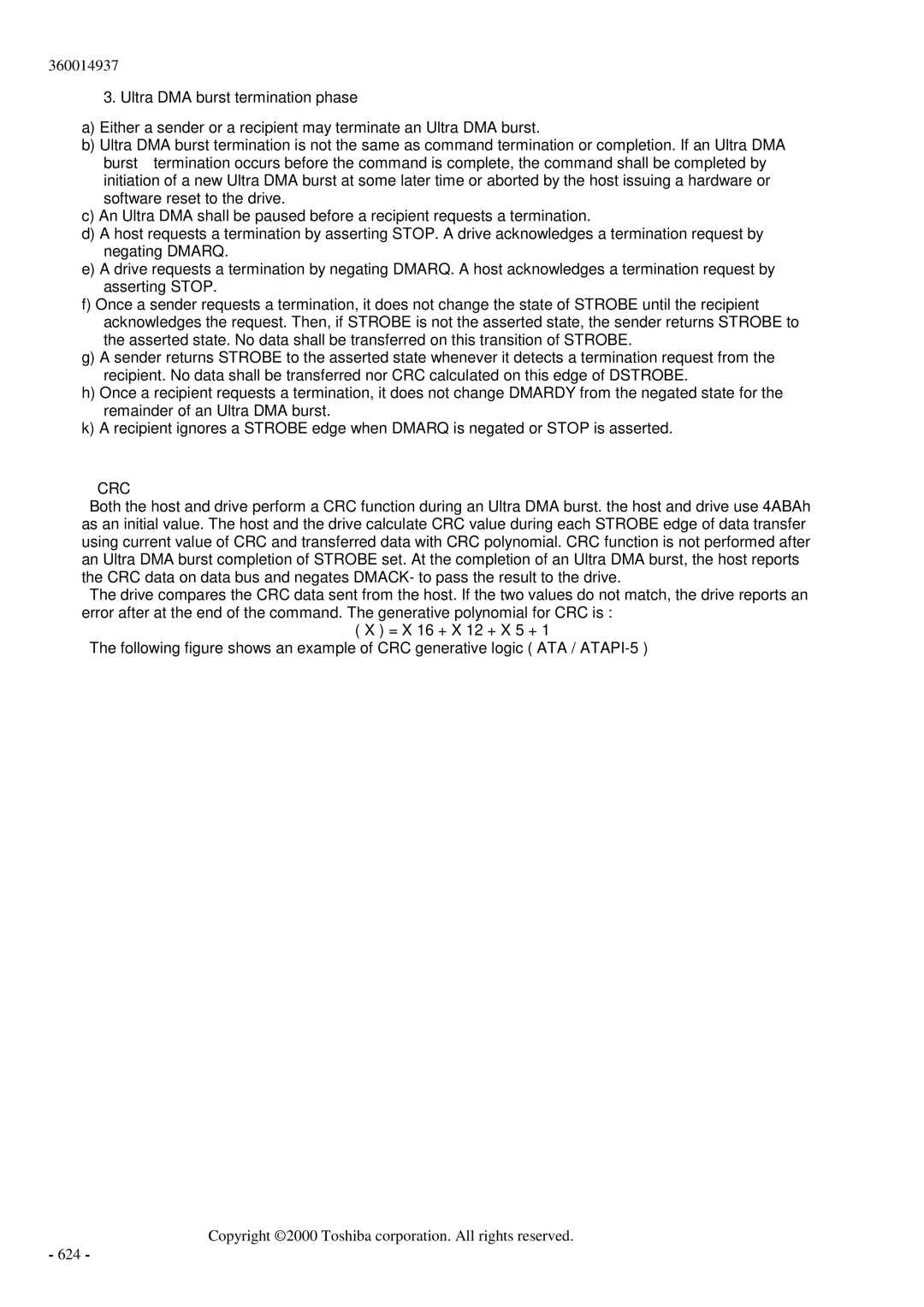 Toshiba MK6017MAP manual Copyright 2000 Toshiba corporation. All rights reserved 624 