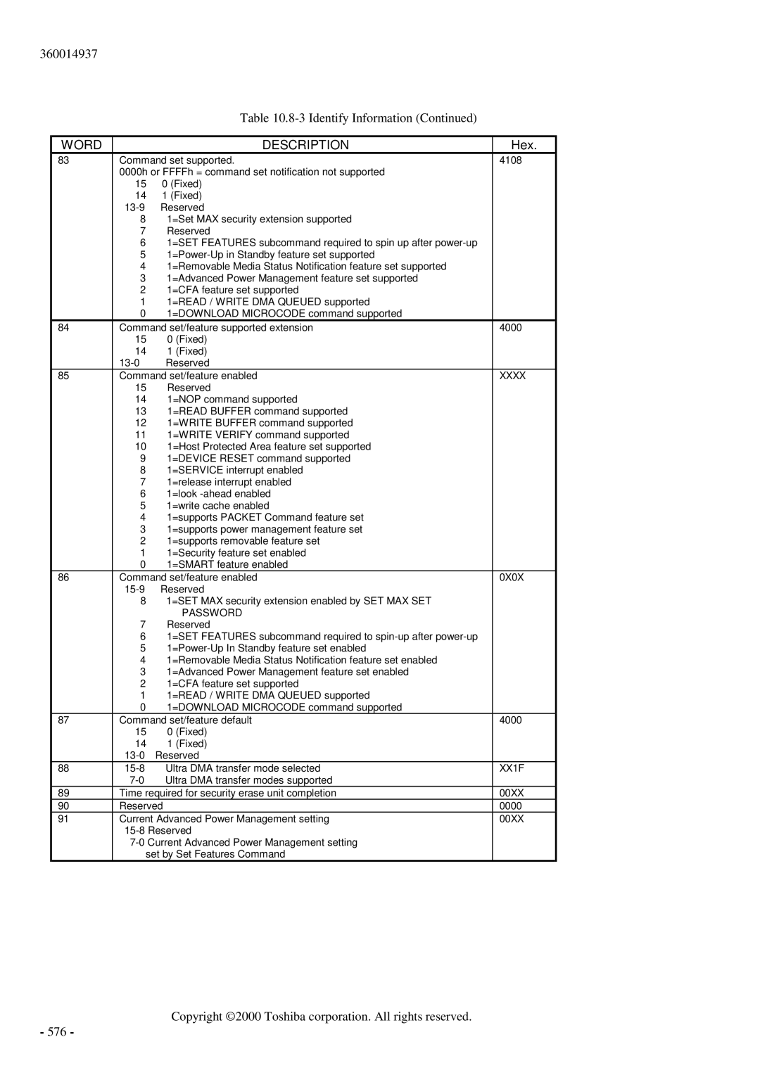 Toshiba MK6017MAP manual 360014937 3 Identify Information 