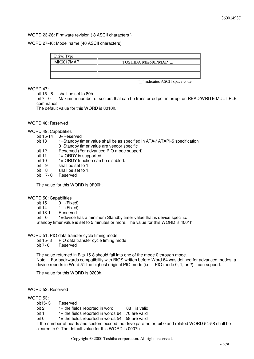 Toshiba manual Toshiba MK6017MAP 