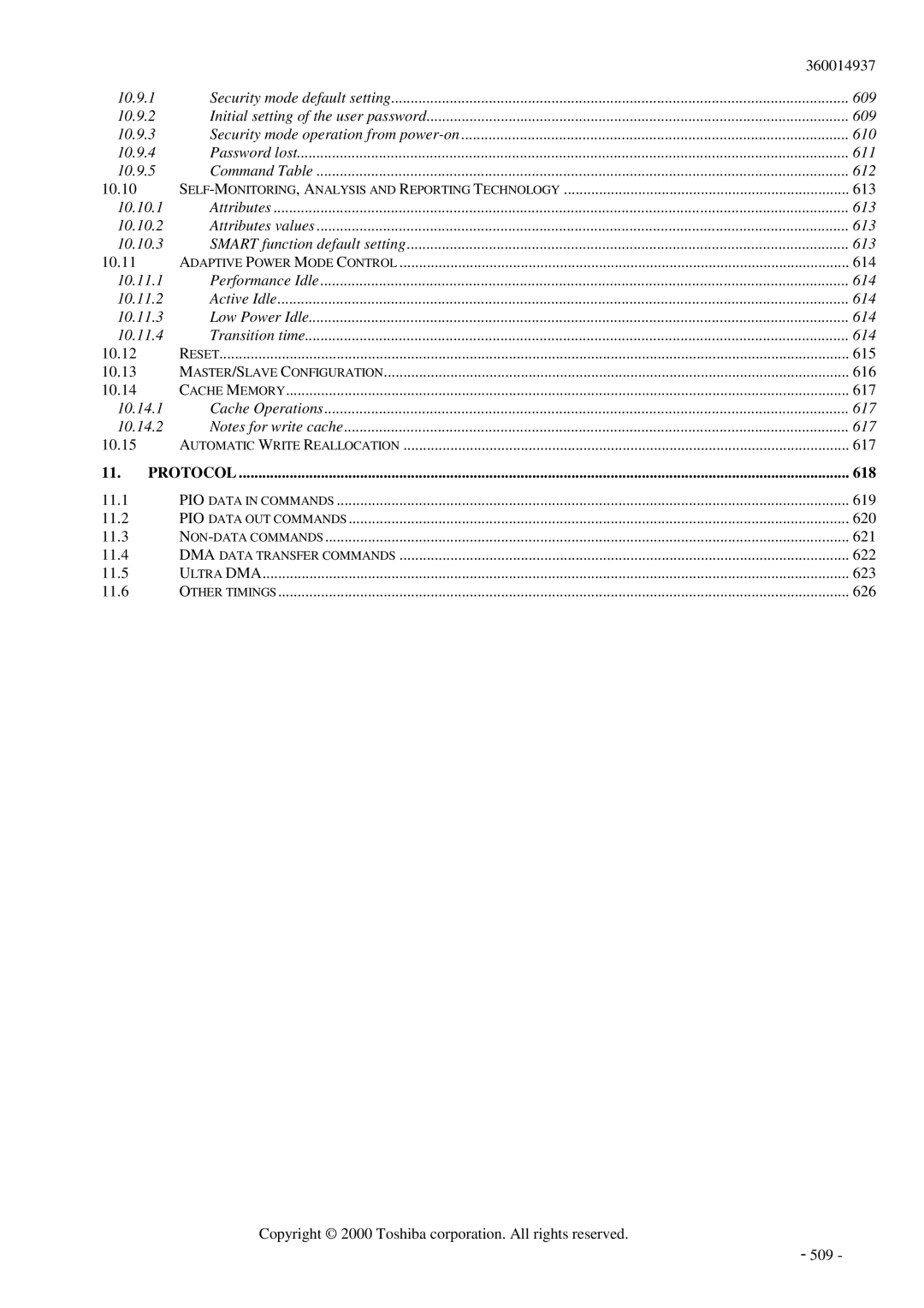 Toshiba MK6017MAP manual Protocol 