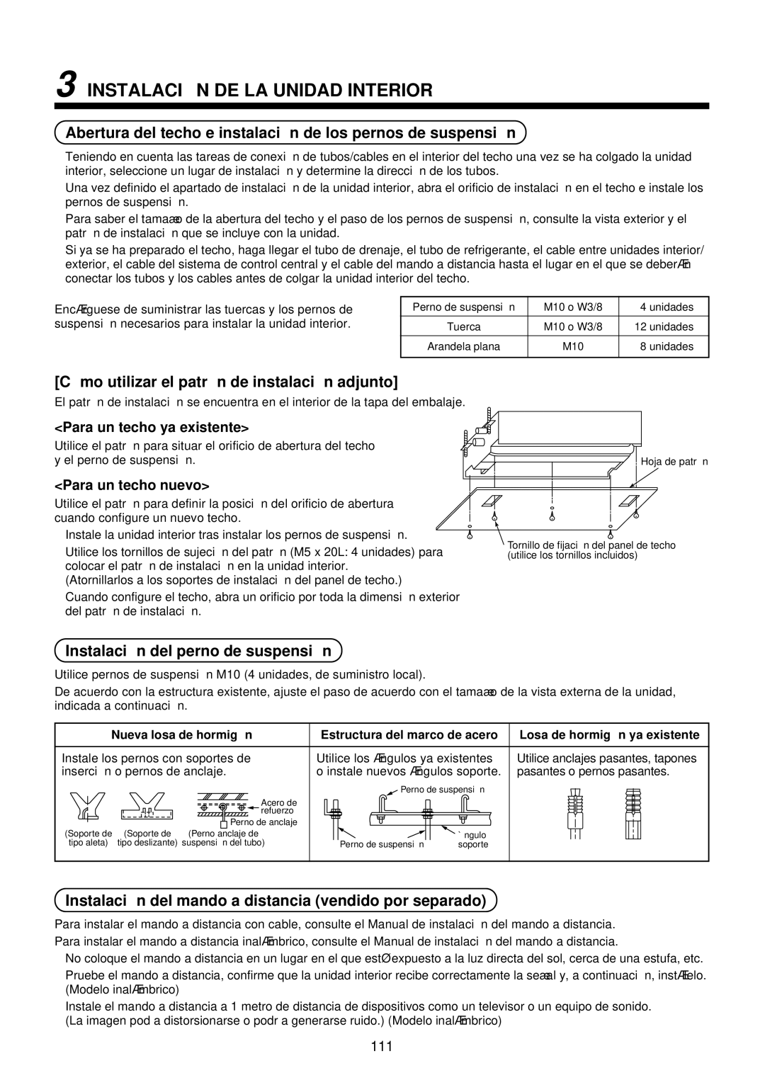 Toshiba MMU-AP0071YH Instalació N DE LA Unidad Interior, Có mo utilizar el patró n de instalació n adjunto 