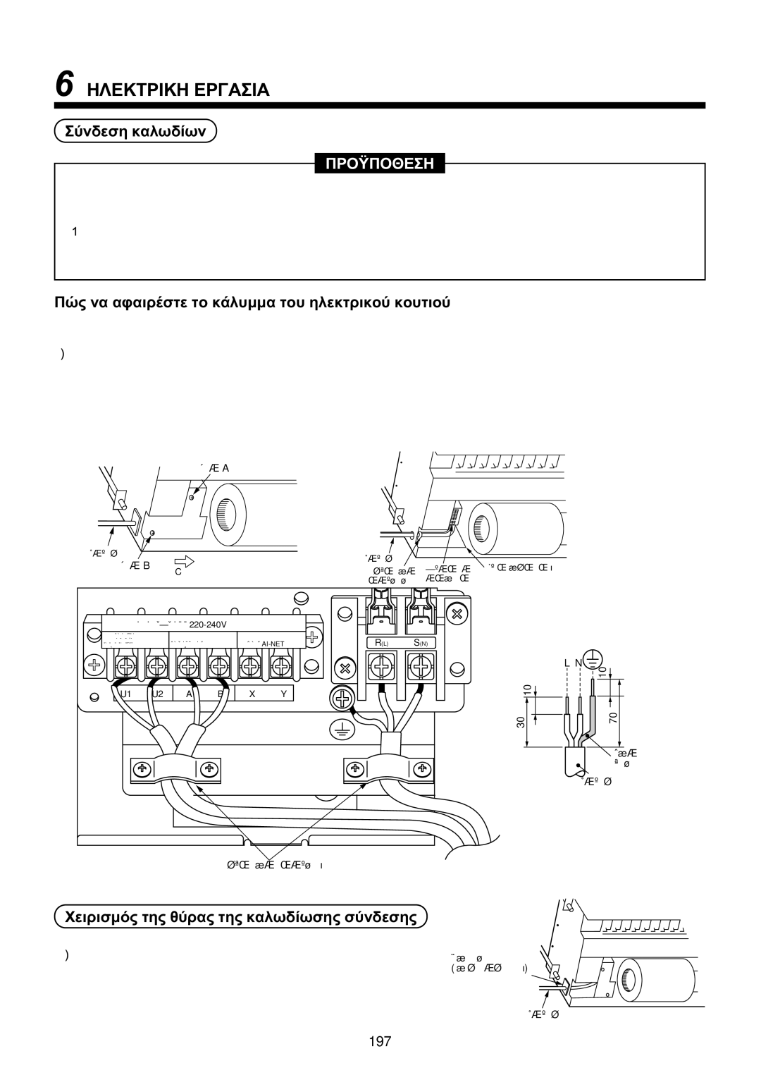 Toshiba MMU-AP0071YH installation manual Óýíäåóç êáëùäßùí, Ðþò íá áöáéñÝóôå ôï êÜëõììá ôïõ çëåêôñéêïý êïõôéïý 