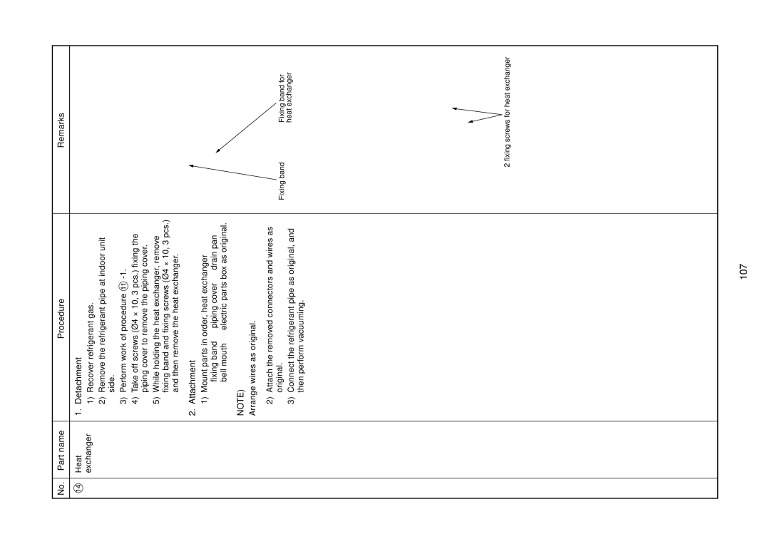 Toshiba MMU-AP0091MH, MMU-AP0181MH, MMU-AP0151MH, MMU-AP0071MH, MMU-AP0121MH 107, Heat, Exchanger Recover refrigerant gas 