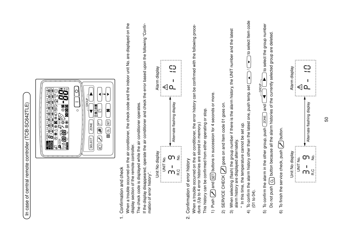 Toshiba MMU-AP0181MH, MMU-AP0151MH, MMU-AP0091MH, MMU-AP0071MH, MMU-AP0121MH Case of central remote controller TCB-SC642TLE 