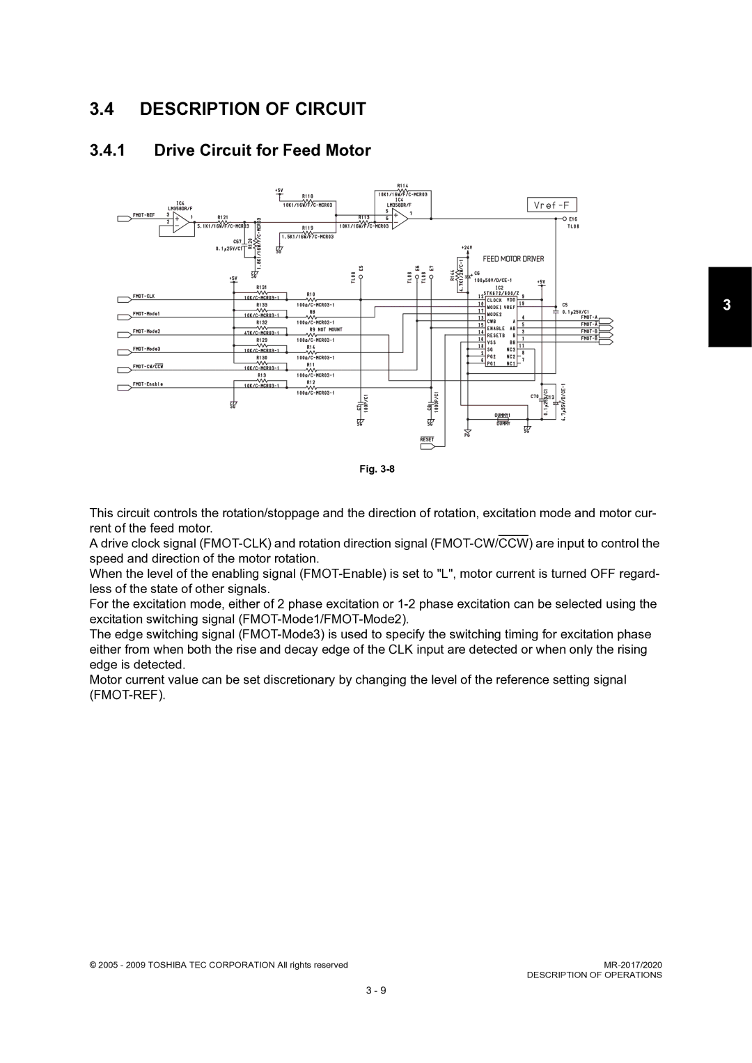 Toshiba MR-2020, MR-2017 service manual Description of Circuit 