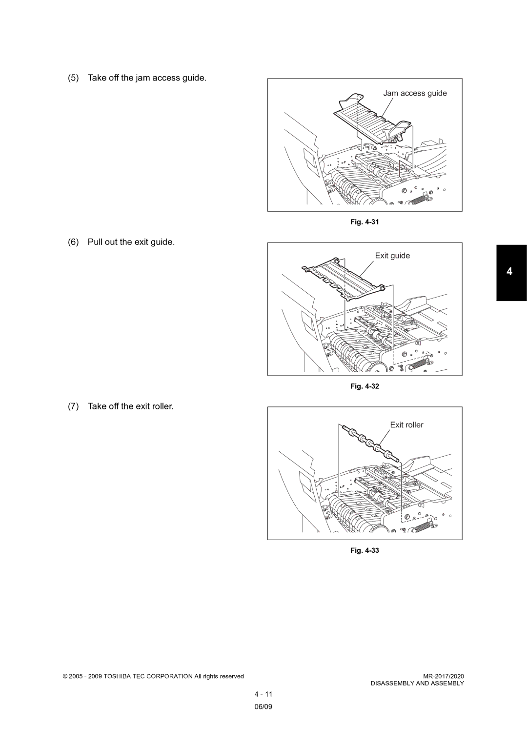 Toshiba MR-2020, MR-2017 service manual Exit guide, Exit roller 