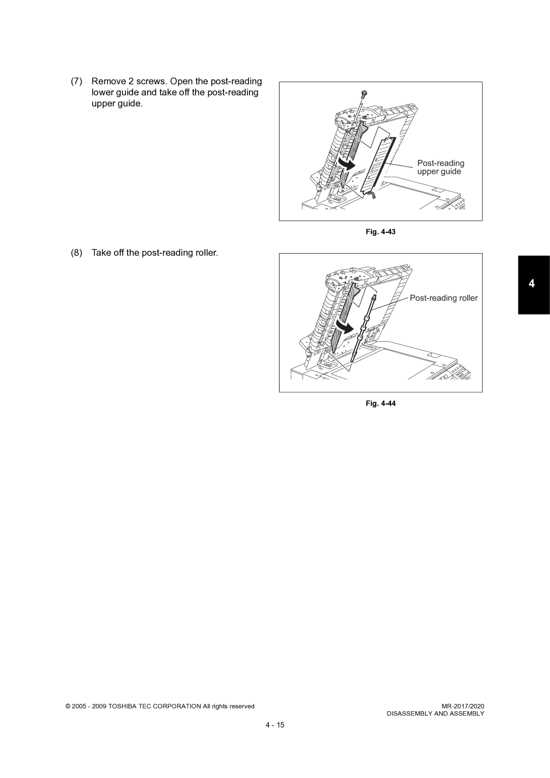 Toshiba MR-2020, MR-2017 service manual Upper guide 