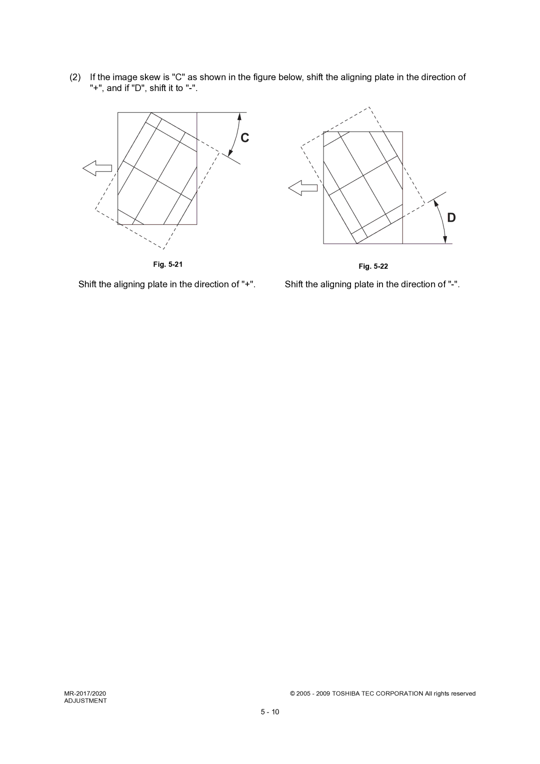 Toshiba MR-2017, MR-2020 service manual Adjustment 