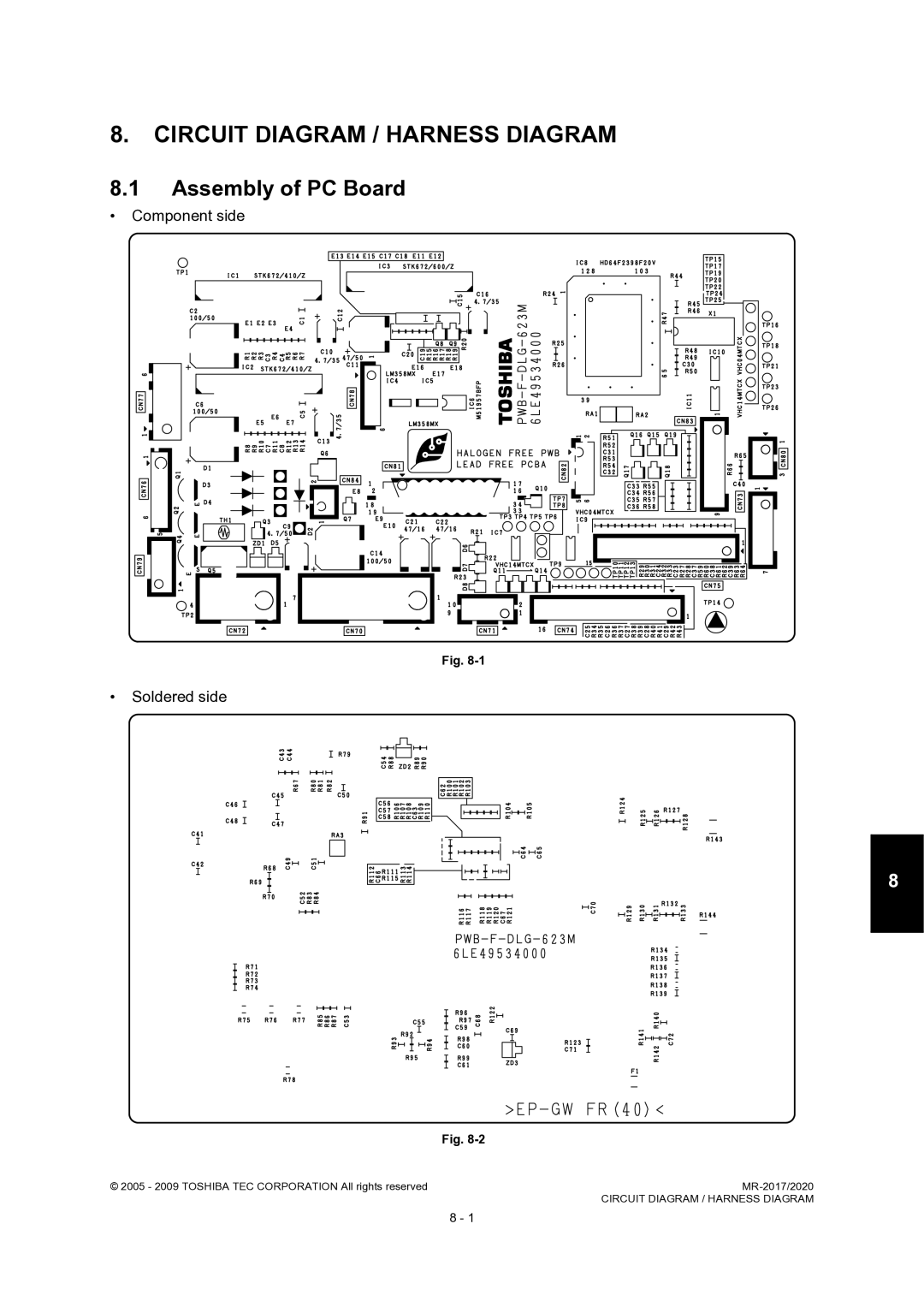 Toshiba MR-2020, MR-2017 service manual Circuit Diagram / Harness Diagram, Assembly of PC Board 