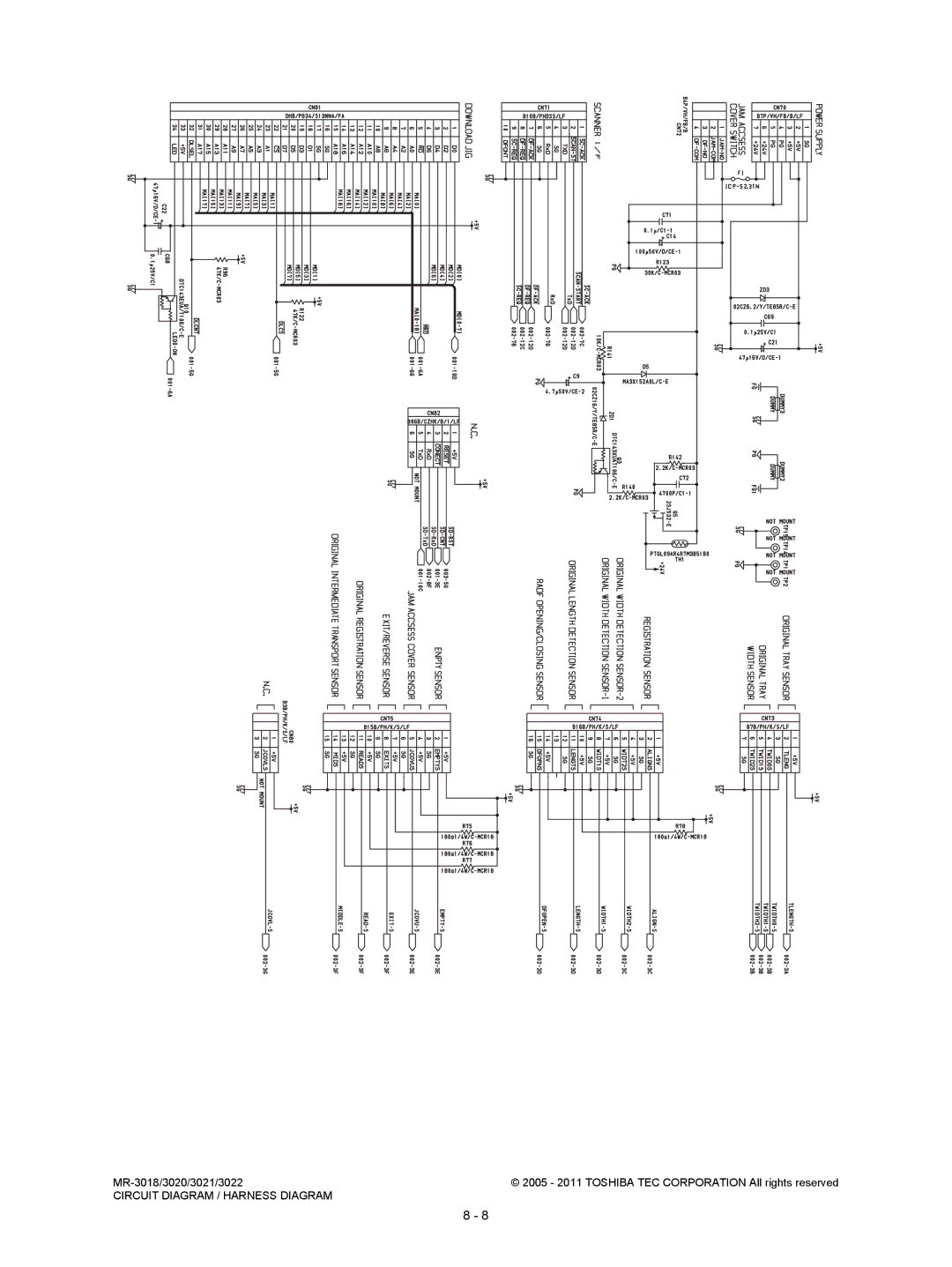 Toshiba MR-3018, MR-3022 service manual Circuit Diagram / Harness Diagram 