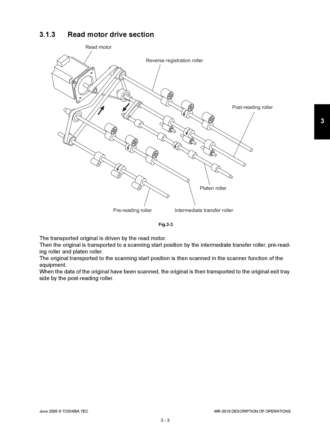 Toshiba MR-3018 service manual Read motor drive section 