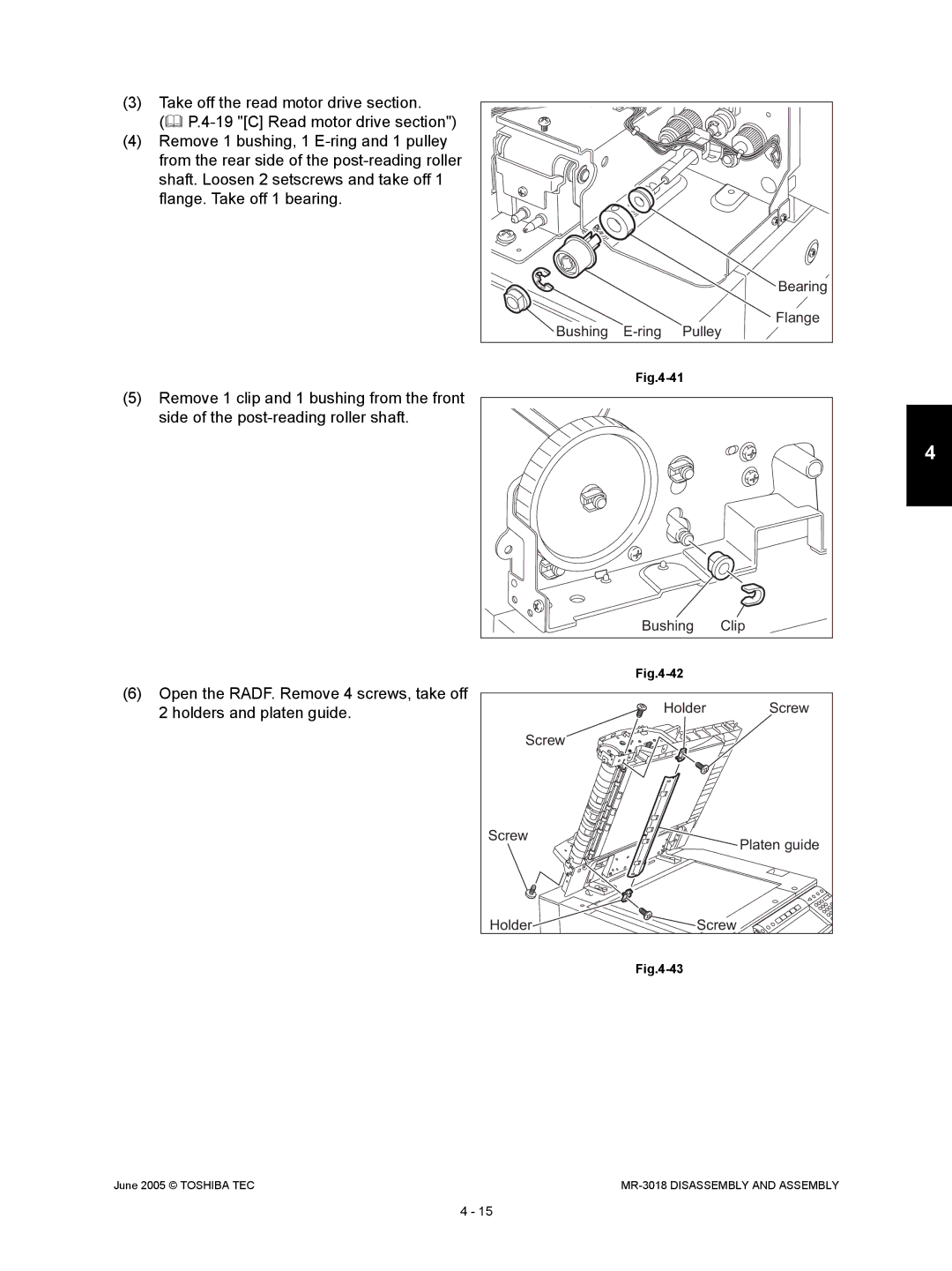 Toshiba MR-3018 service manual Flange 