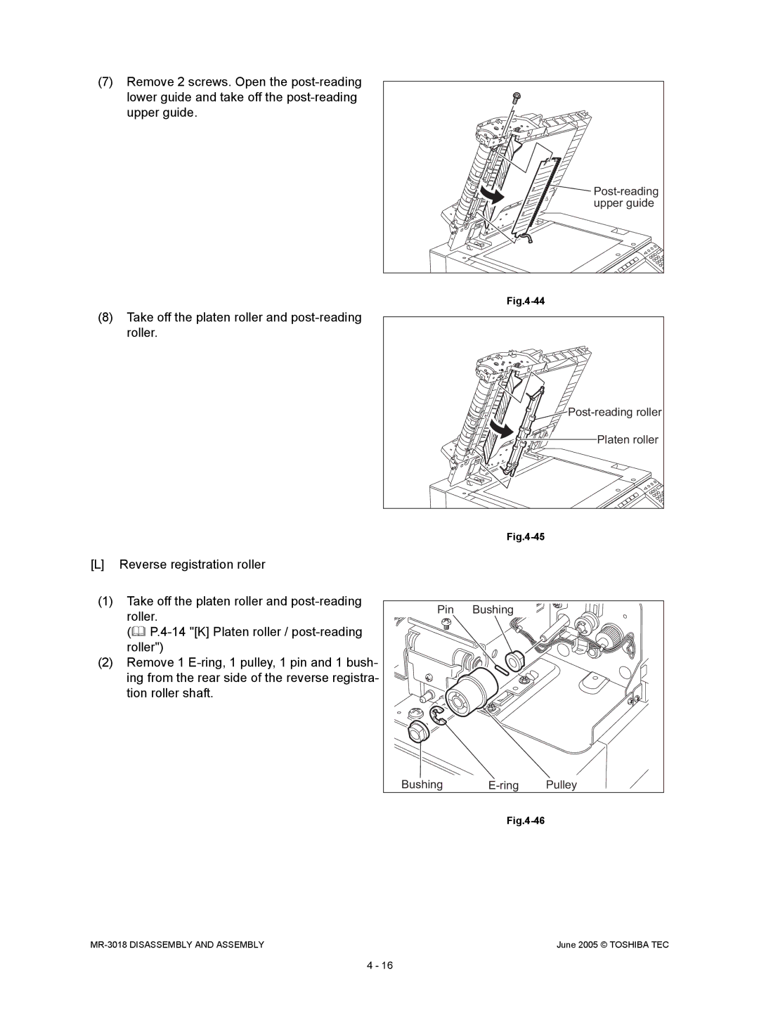 Toshiba MR-3018 service manual Upper guide 