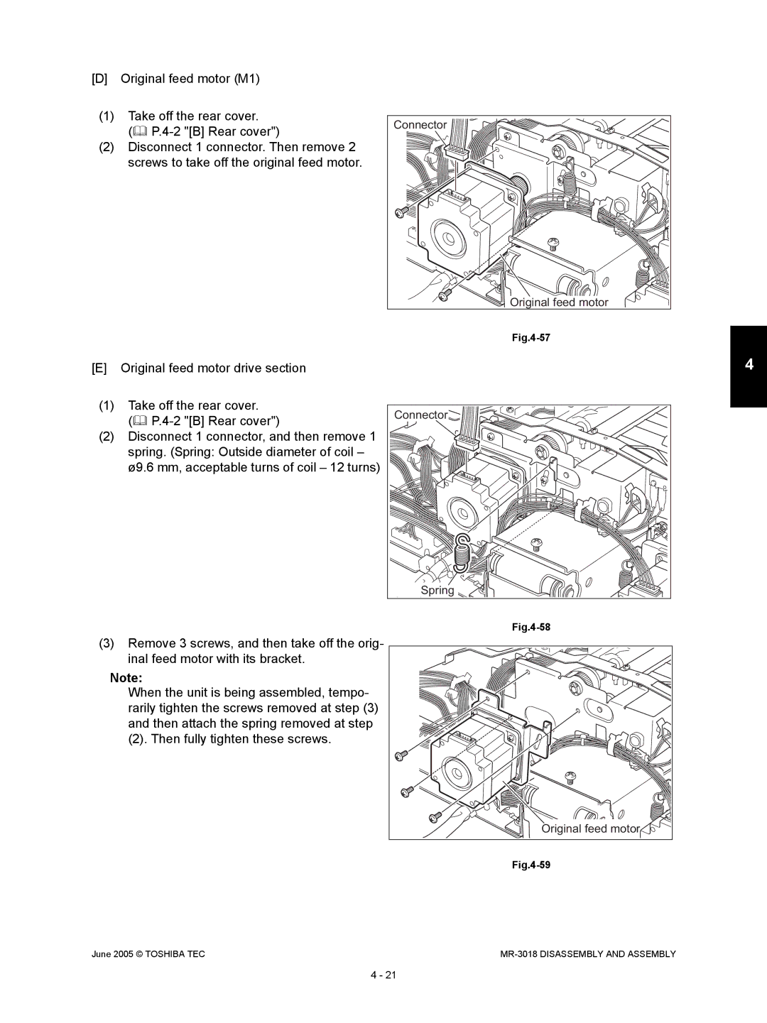 Toshiba MR-3018 service manual Spring 