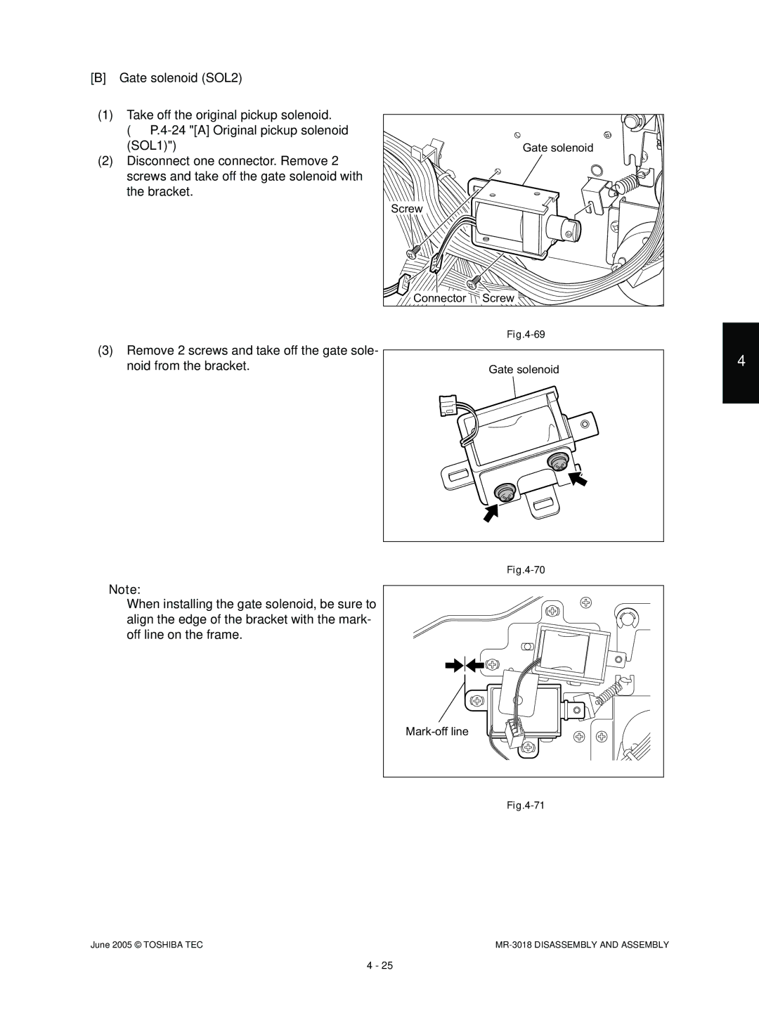 Toshiba MR-3018 service manual Mark-off line 