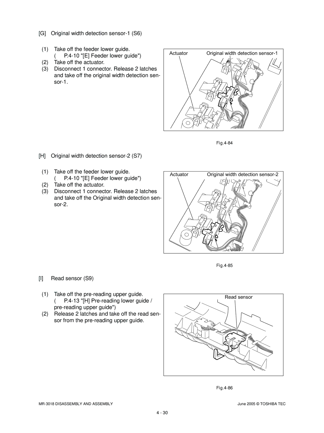 Toshiba MR-3018 service manual Actuator 