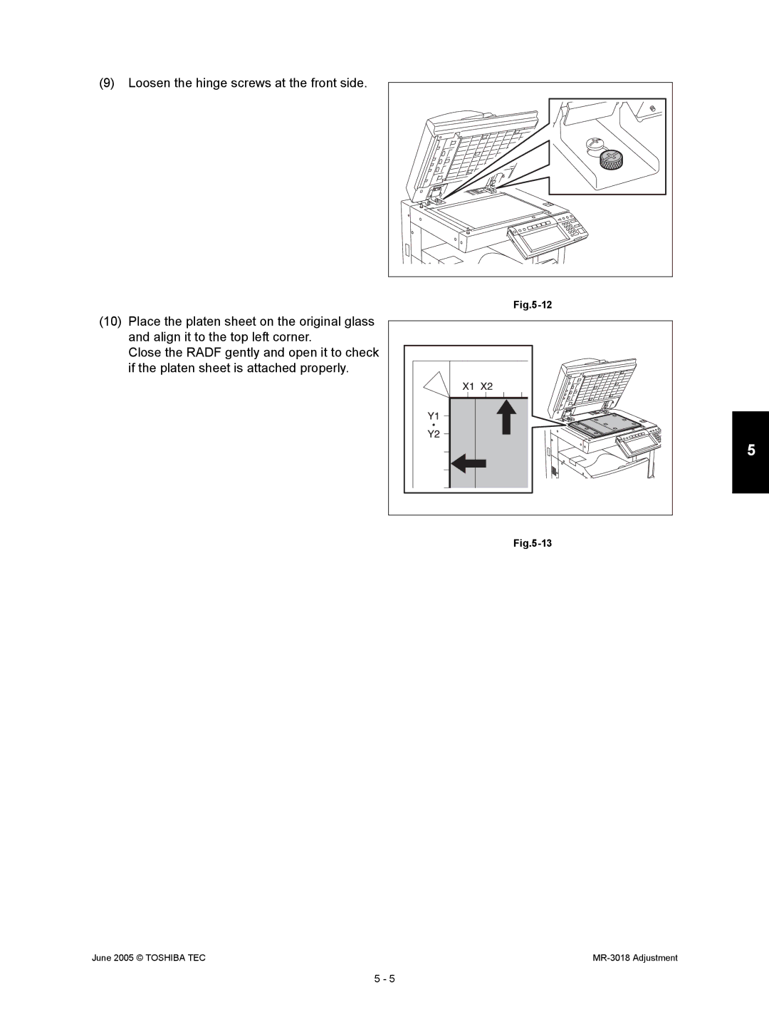 Toshiba service manual June 2005 Toshiba TEC MR-3018 Adjustment 