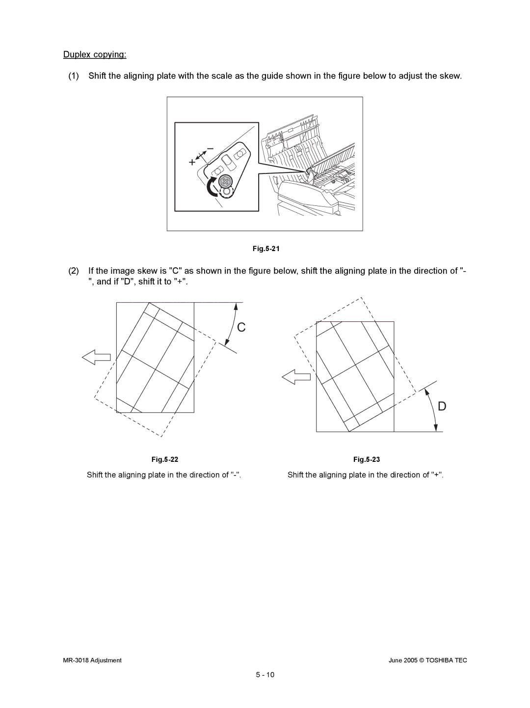 Toshiba service manual MR-3018 Adjustment June 2005 Toshiba TEC 