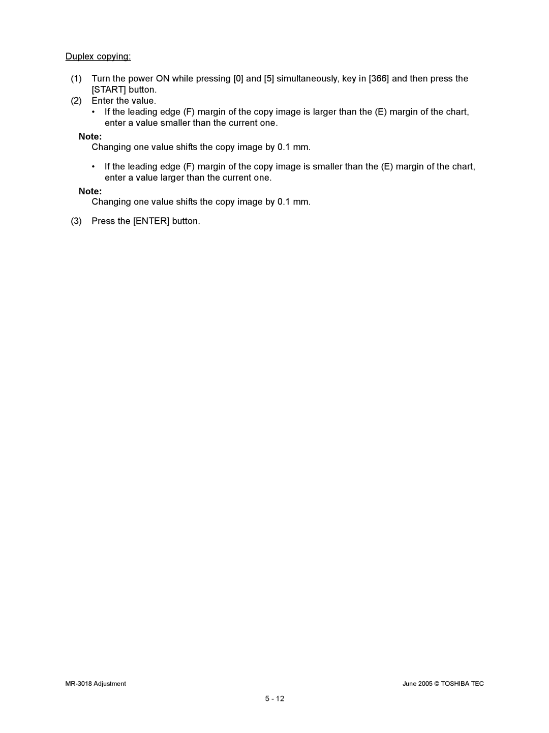 Toshiba service manual MR-3018 Adjustment June 2005 Toshiba TEC 