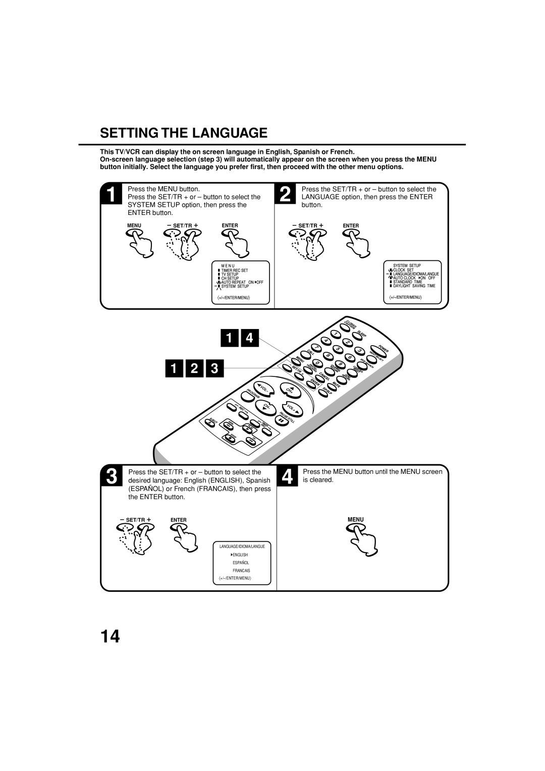 Toshiba MV13N3C, MV19N3C owner manual Setting the Language 