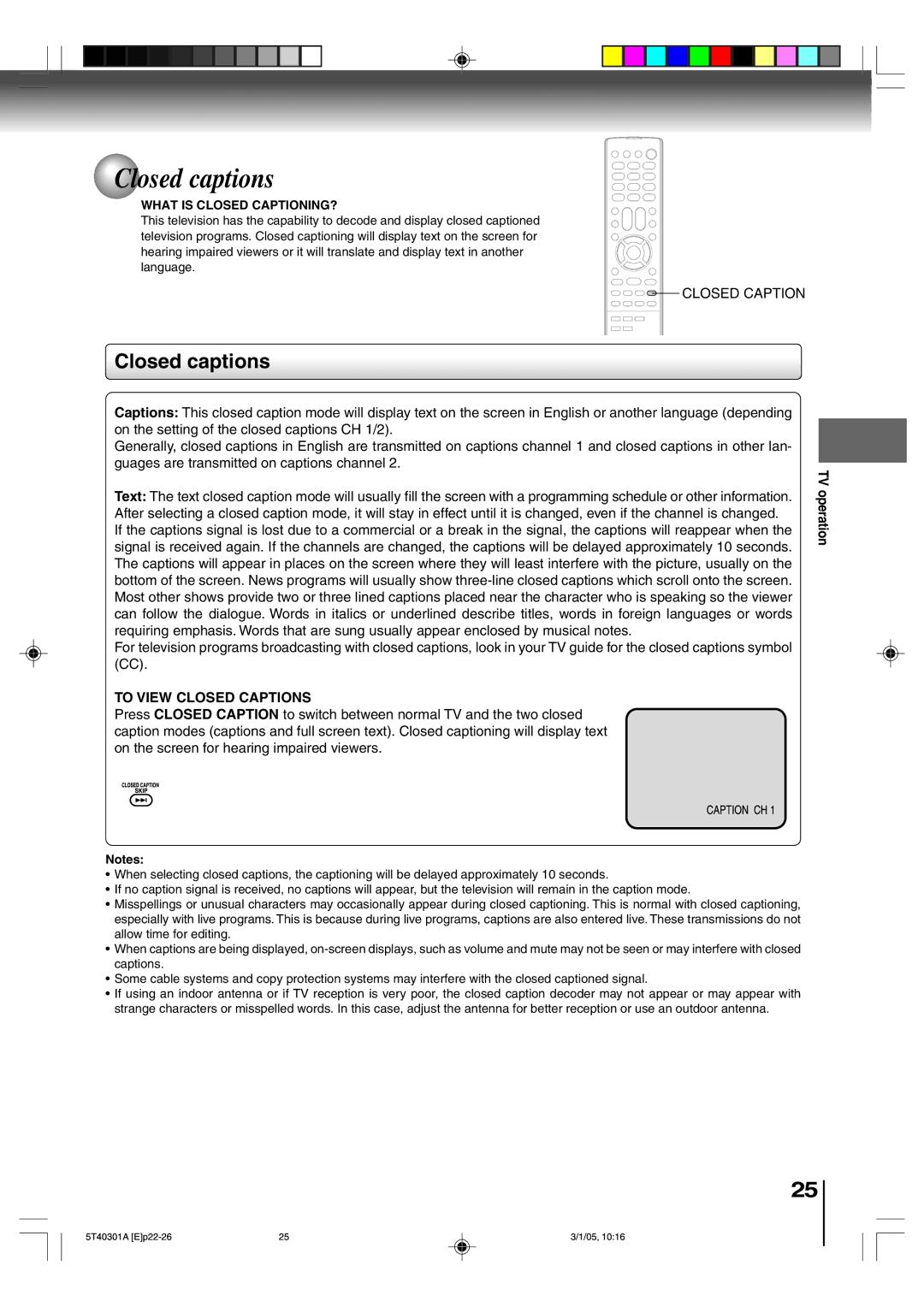 Toshiba MW24F11, MW20F11 owner manual Closed captions, What is Closed CAPTIONING? 