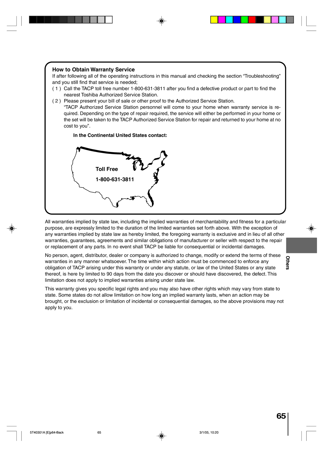 Toshiba MW24F11, MW20F11 owner manual How to Obtain Warranty Service, Continental United States contact 